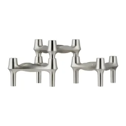 STOFF BMF kandelaar 3-pack, Geborsteld chroom< Kaarsenhouders & Kaarsenborden