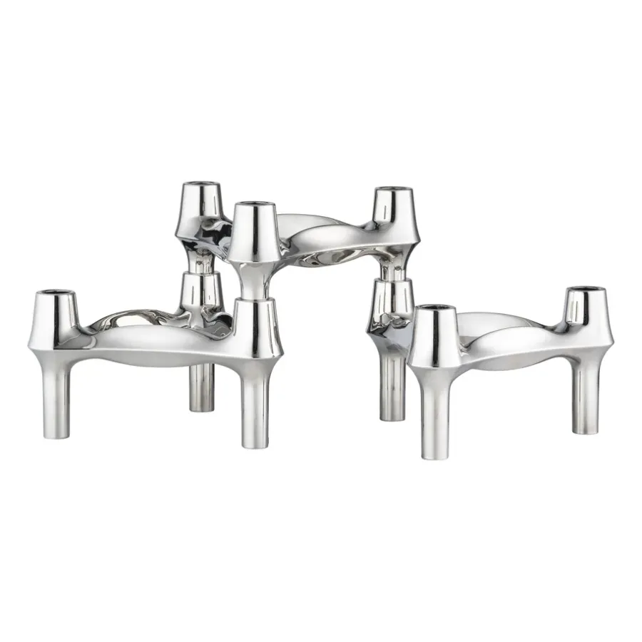 STOFF Nagel BMF kandelaar 3-pack, Chroom< Kandelaars
