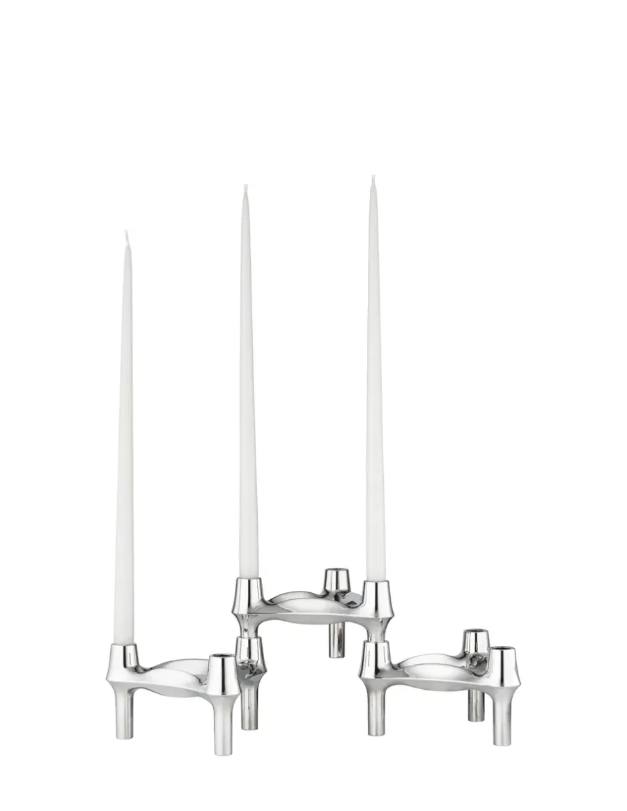 STOFF Nagel BMF kandelaar 3-pack, Chroom< Kandelaars