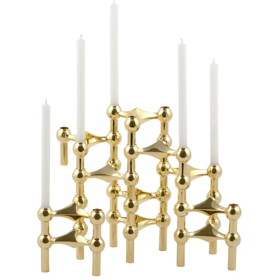 STOFF Nagel kandelaar 3-pack, messing< Kandelaars