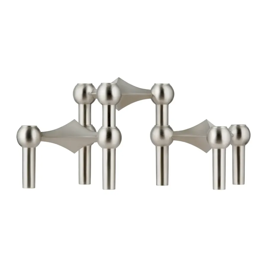 STOFF Nagel kandelaar 3-pack, Geborsteld chroom< Kandelaars