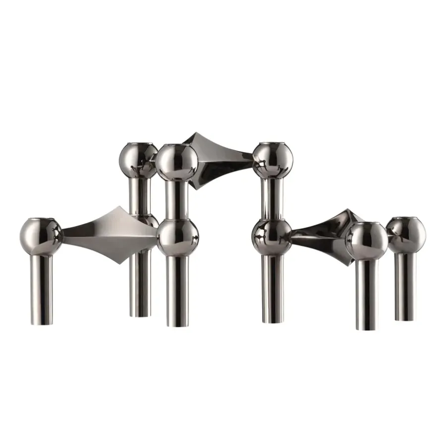STOFF Nagel kandelaar 3-pack, Zwart chroom< Kandelaars