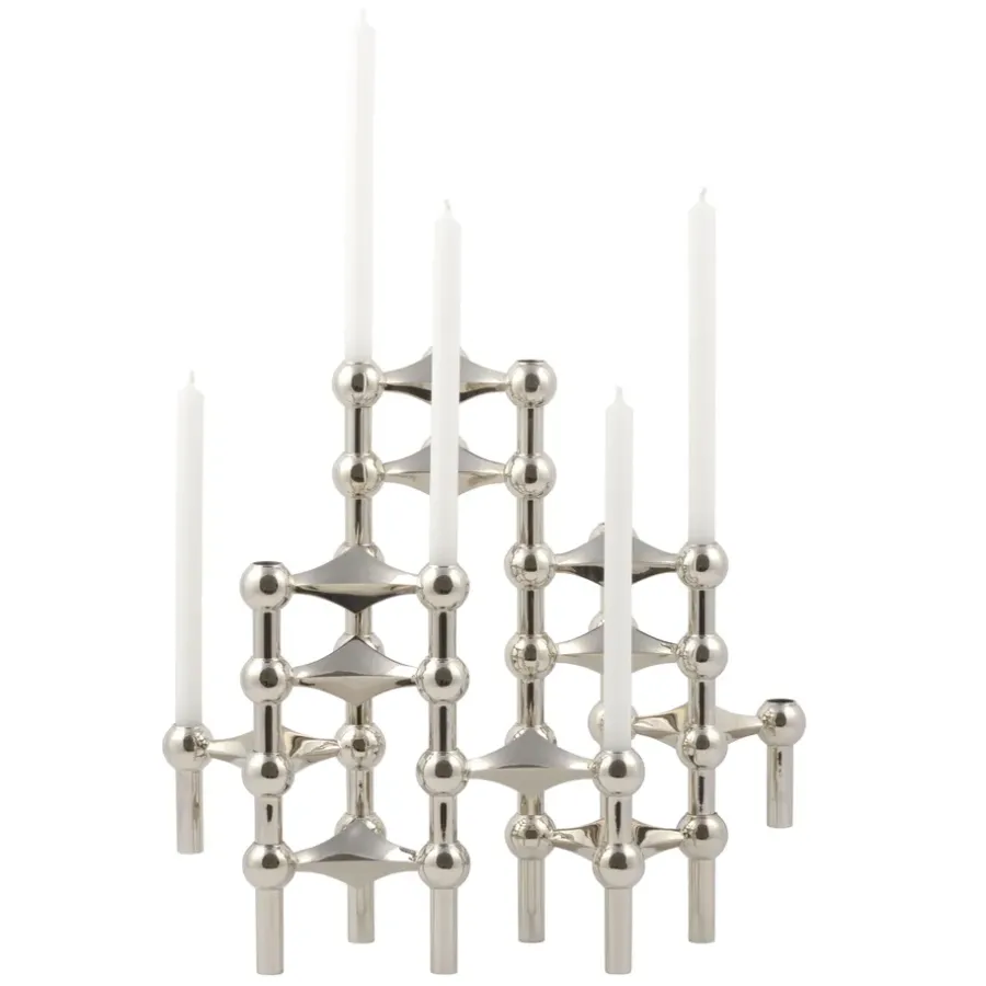 STOFF Nagel kandelaar 3-pack, chroom< Kandelaars