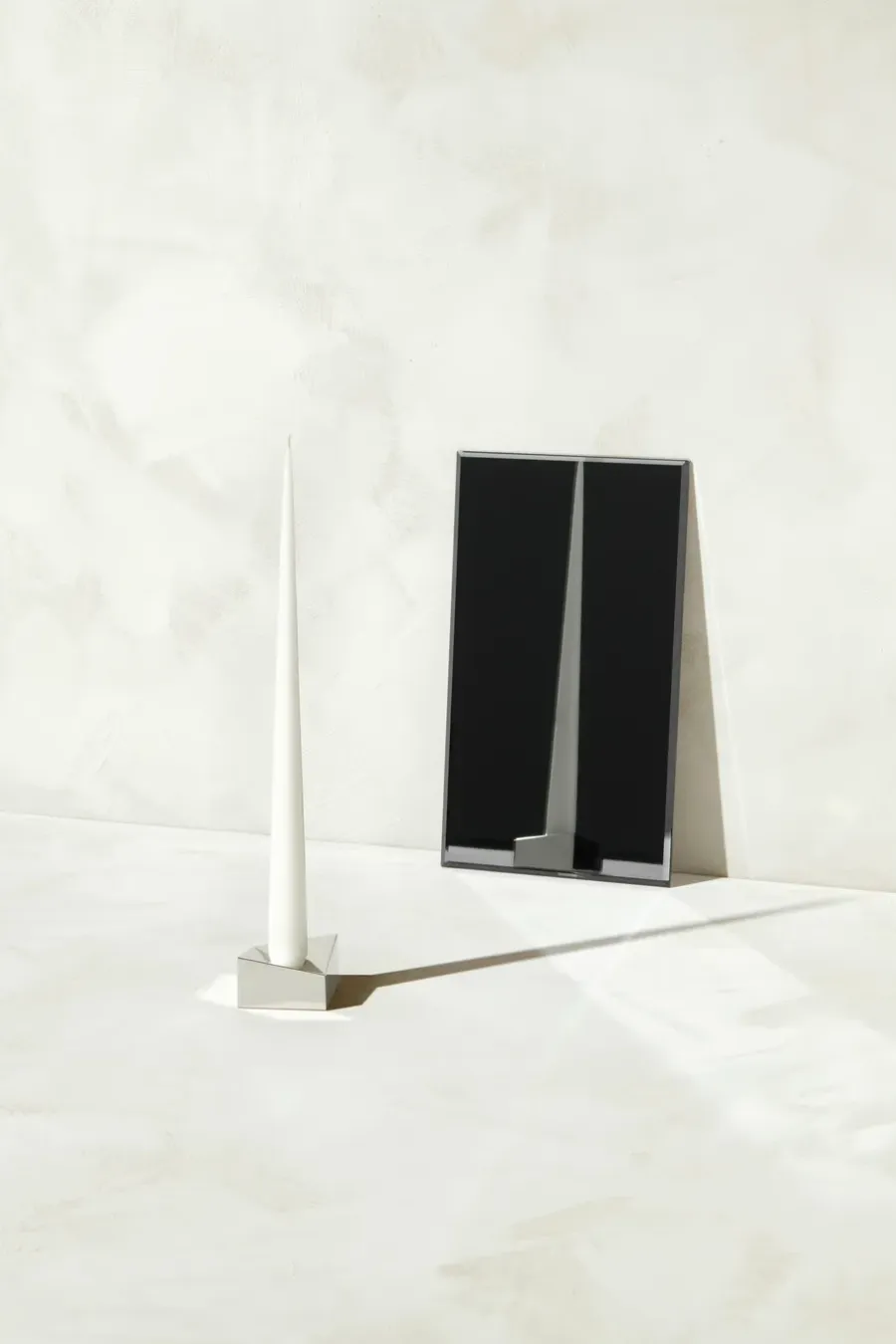 STOFF Nagel reflect kandelaar large 3,2 cm, Chroom< Kandelaars