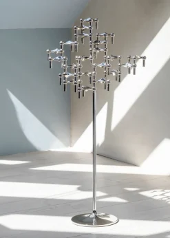 STOFF Nagel vloerstandaard 70 cm, Chrome< Kandelaars