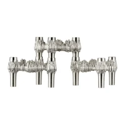 STOFF Quist kandelaar 3-pack, Geborsteld chroom< Kaarsenhouders & Kaarsenborden