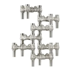 STOFF Quist kandelaar 3-pack, Geborsteld chroom< Kaarsenhouders & Kaarsenborden