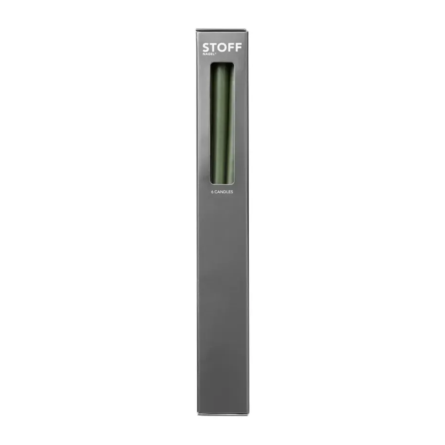 STOFF taps toelopende kaars by ester & erik 6-pack, Dusty green< Kaarsen