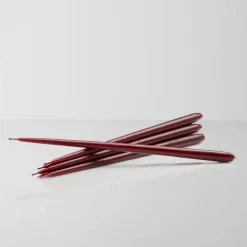 STOFF taps toelopende kaars by ester & erik 6-pack, Burgundy red< Kaarsen
