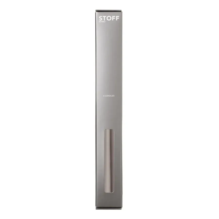 STOFF taps toelopende kaars by ester & erik 6-pack, Warm grey< Kaarsen