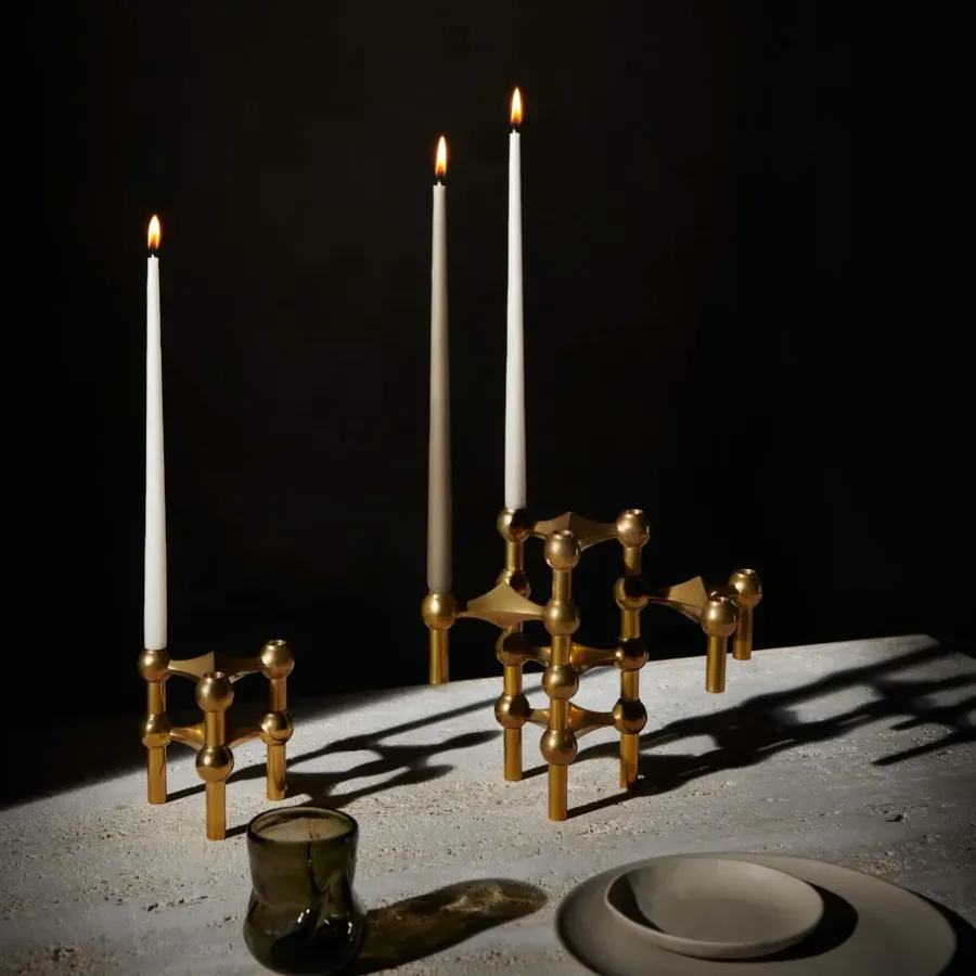 STOFF taps toelopende kaars by ester & erik 6-pack, Taupe< Kaarsen