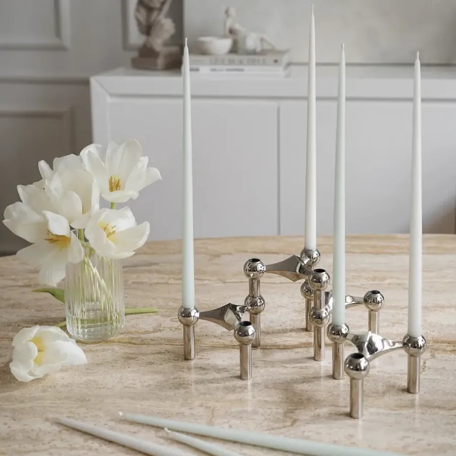 STOFF taps toelopende kaars by ester & erik 6-pack, Dusty mint< Kaarsen