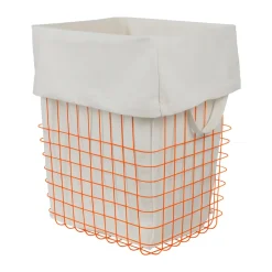 Mette Ditmer Store-it opbergmand met katoenen zak large, Oranje< Opbergmanden