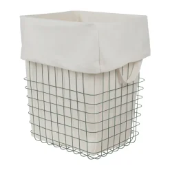 Mette Ditmer Store-it opbergmand met katoenen zak large, Thyme green< Opbergmanden