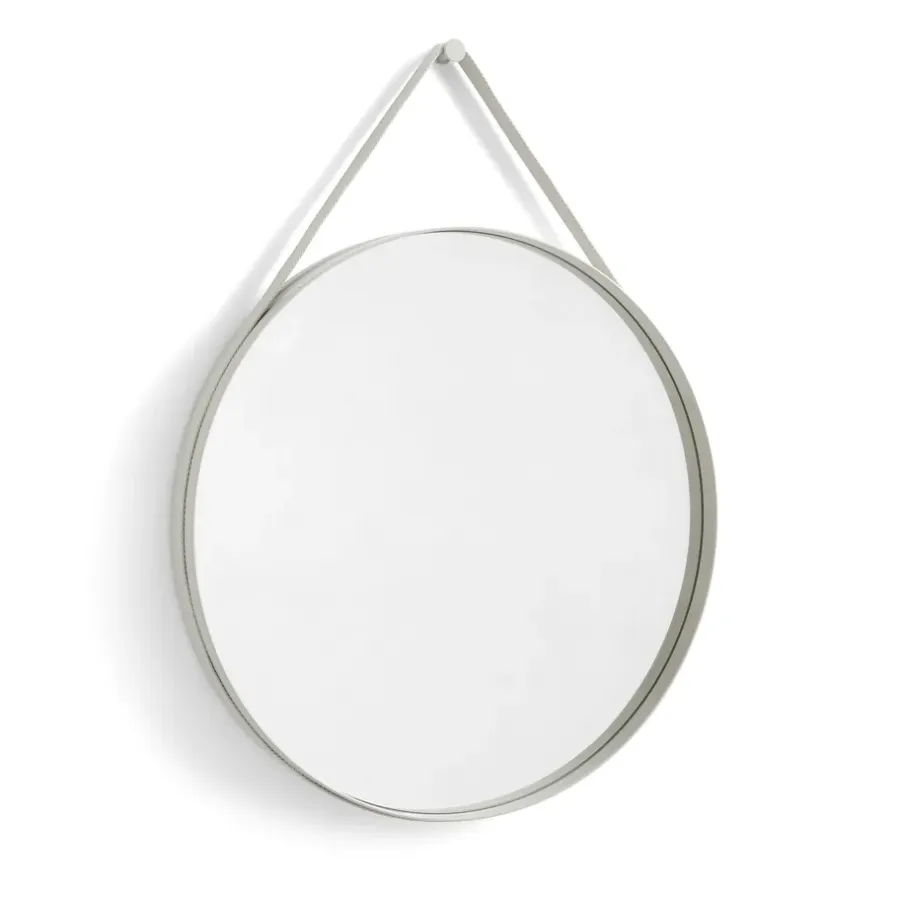 HAY Strap Mirror spiegel Ø70 cm, Light grey< Ronde Spiegels|Wandspiegels