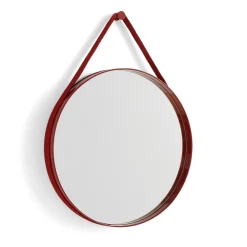 HAY Strap Mirror spiegel, Red< Ronde Spiegels|Wandspiegels