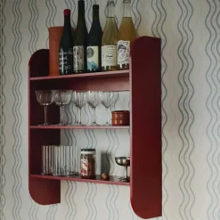 TÔNN furniture Strapats wandplank 62x73,6 cm, Burgundy< Planken & Planksystemen