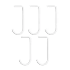 String j-haak 5-pack, Wit< Haken & Hangers