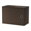 String kast met deur, Donker eiken, 58x30 cm< Kasten & Vitrines