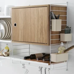 String kast met deur, eik, 58x30 cm< Kasten & Vitrines