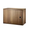String kast met deur, walnoot, 58x30 cm< Kasten & Vitrines