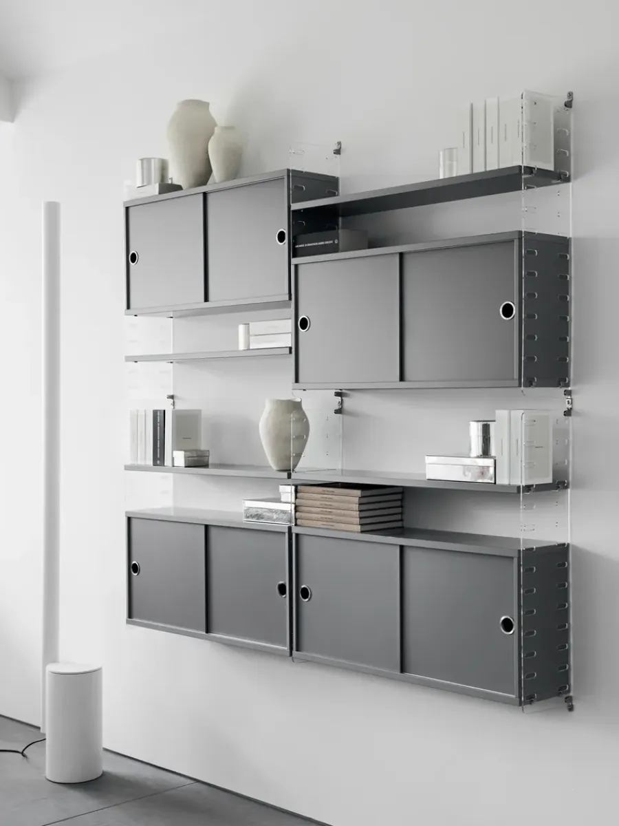 String kast met schuifdeur, wit, 78x20 cm< Kasten & Vitrines