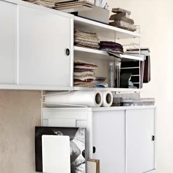 String kast met schuifdeur, essenhout zwarte beits, 78x20 cm< Kasten & Vitrines