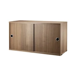 String kast met schuifdeur, walnoot, 78x30 cm< Kasten & Vitrines