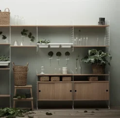 String kast met schuifdeur, eik, 78x30 cm< Kasten & Vitrines