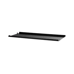 String metalen plank, zwart, 78x20 cm, lage rand< Planken & Planksystemen