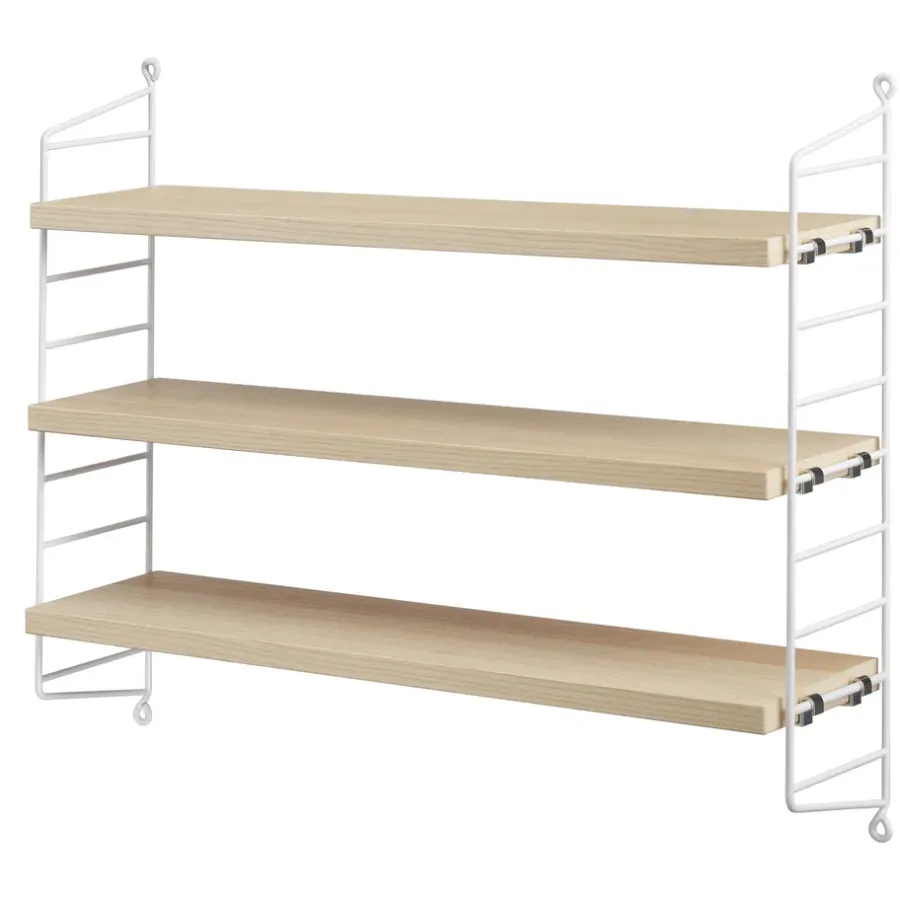 String Pocket boekenplank essen-wit, essen-wit< Planken & Planksystemen