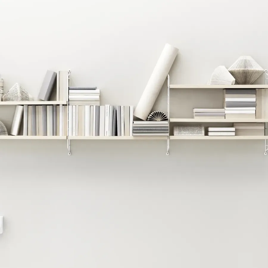 String Pocket boekenplank essen-wit, essen-wit< Planken & Planksystemen