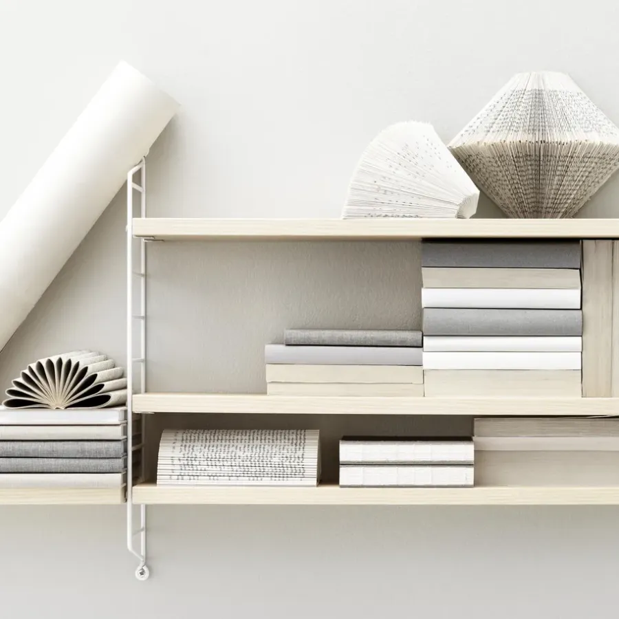 String Pocket boekenplank essen-wit, essen-wit< Planken & Planksystemen