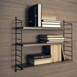 String Pocket boekenplank walnoot-zwart, walnoot-zwart< Planken & Planksystemen