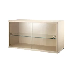 String vitrinekast, Essenhout, 78x30 cm< Kasten & Vitrines