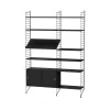 String vloerpaneel, zwart, 200x30 cm, 2-pack< Planken & Planksystemen