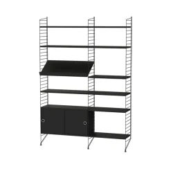 String vloerpaneel, zwart, 200x30 cm, 2-pack< Planken & Planksystemen