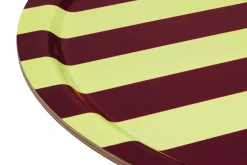 Hem Stripe dienblad Large Ø65 cm, Butter-burgundy< Decoratieve Accessoires|Decoratieve Dienbladen