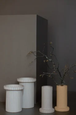 DBKD Stripe pot groot h22 cm Ø12 cm, Sandy mole< Bloempotten
