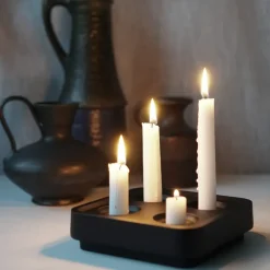 Born In Sweden Stumpastaken voor 4 kaarsen, Zwart< Adventskandelaars & -Kaarsen