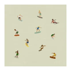 Fine Little Day Surfers poster, Beige, 40x40 cm< Posters|Kinderkamer Interieuraccessoires