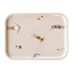Fine Little Day Swimmers dienblad 20x27 cm, Beige< Decoratieve Accessoires|Decoratieve Dienbladen