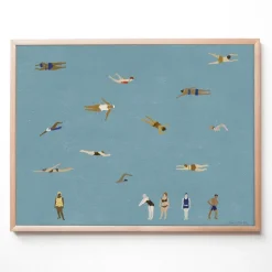 Fine Little Day Swimmers poster, Blue, 40x50 cm< Posters
