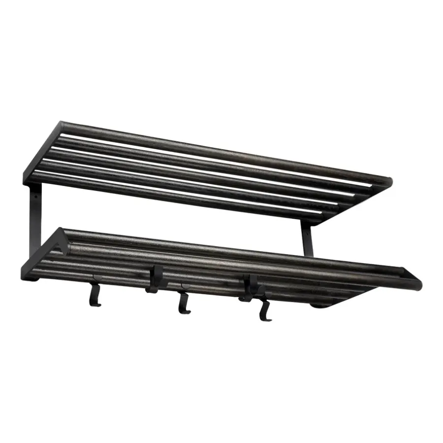 Essem Design Tamburin hoedenplank 60 cm, Zwartgebeitst eiken-zwart< Garderobehaken & Hoedenplanken