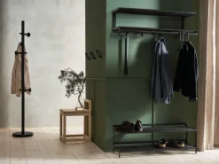 Essem Design Tamburin hoedenplank 60 cm, Zwartgebeitst eiken-zwart< Garderobehaken & Hoedenplanken