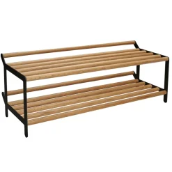Essem Design Tamburin schoenenrek 60 cm, Eikenhout-zwart< Schoenenrekken