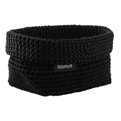 Blomus Tela textielmand M 10x15 cm, Zwart< Opbergmanden