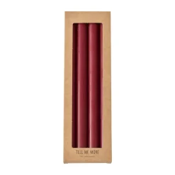 Tell Me More diner stearinkaars 28 cm 4-pack, Donkerrood< Kaarsen