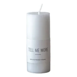 Tell Me More kaars S 10 cm, Wit< Kaarsen