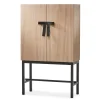 A2 The Bow kast, Witgeolied eiken-zwart< Kasten & Vitrines